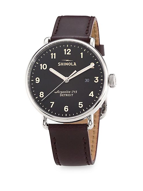 Shinola - Coin Edge Leather Strap Watch