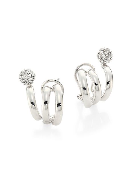 Hueb - Diamond Flower & 18K White Gold Earrings