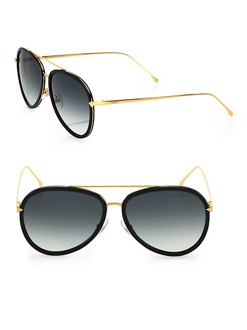 Fendi - 57MM Aviator Sunglasses