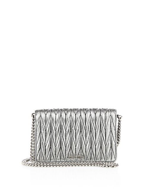 Miu Miu - Matelasse Woven Leather & Chain Crossbody