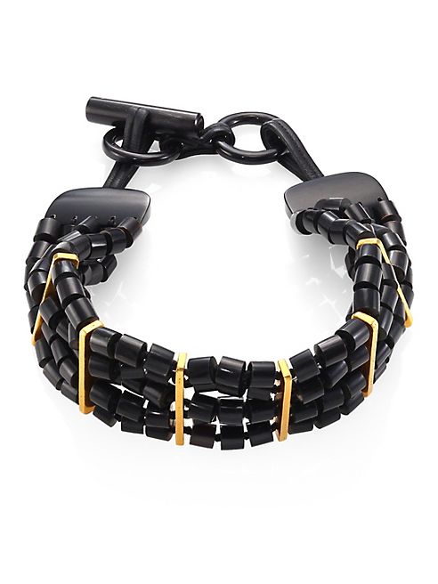 Nest - Black Horn & Leather Choker