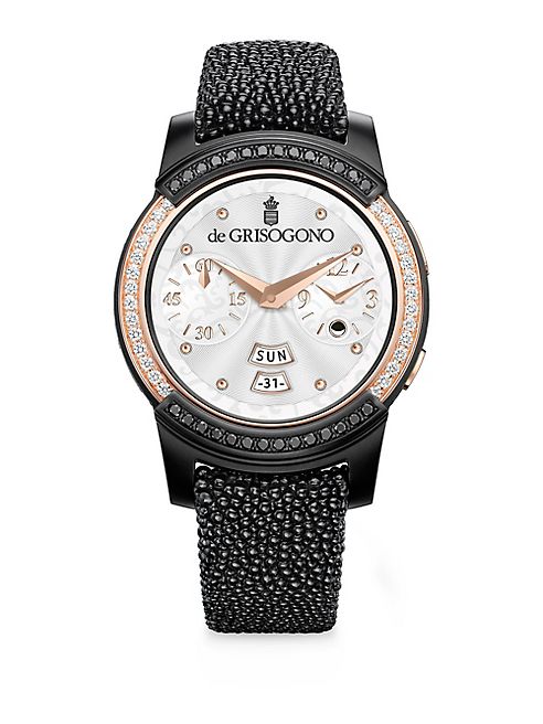 de GRISOGONO - Samsung for de GRISOGONO Diamond, 18K Rose Gold & Stingray Strap Smartwatch