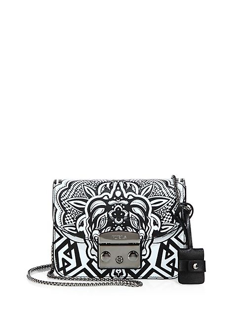 Furla - Metropolis Graphic Leather & Chain Crossbody