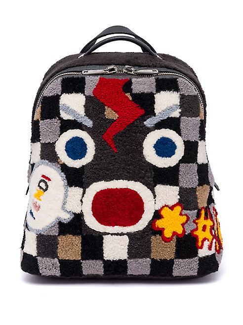 Fendi - Faces Checkered Lamb & Calf Leather Backpack