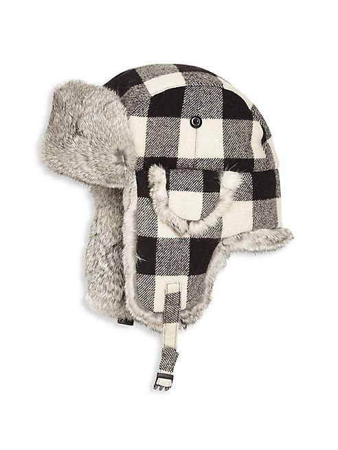 Saks Fifth Avenue Collection - Rabbit Fur Aviator Hat