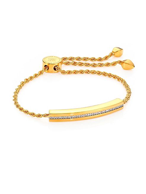 Monica Vinader - Linear Diamond Chain Bracelet/Goldtone