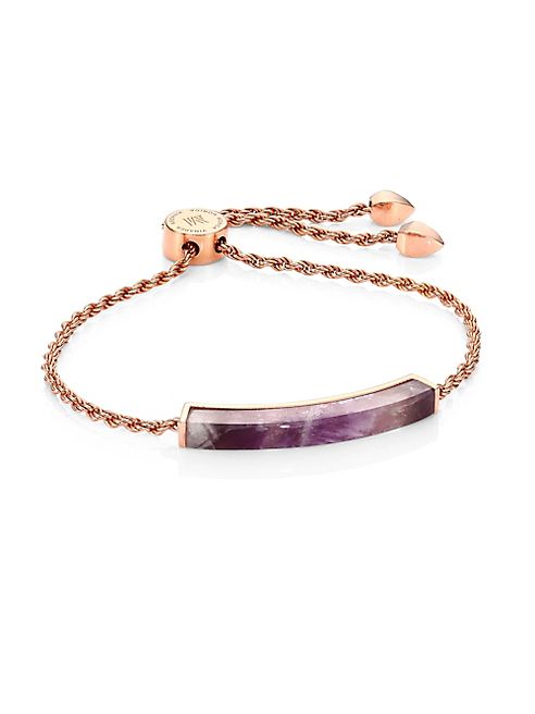 Monica Vinader - Linear Amethyst Chain Friendship Bracelet