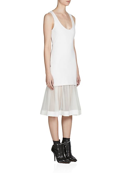 Givenchy - Chiffon Hem Wool Blend Dress