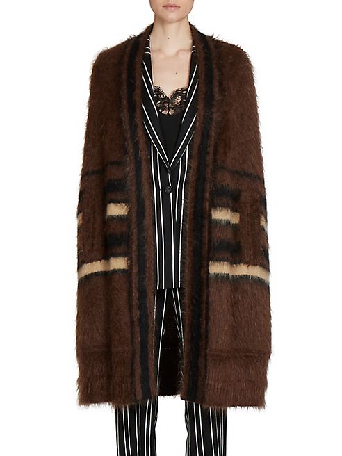 Givenchy - Striped Mohair Long Cape