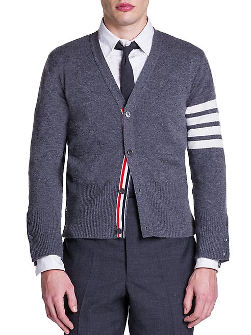 Thom Browne - Bar Striped Sleeve Cashmere Cardigan