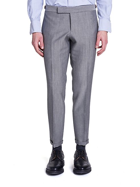 Thom Browne - Low Rise Wool & Mohair Trousers