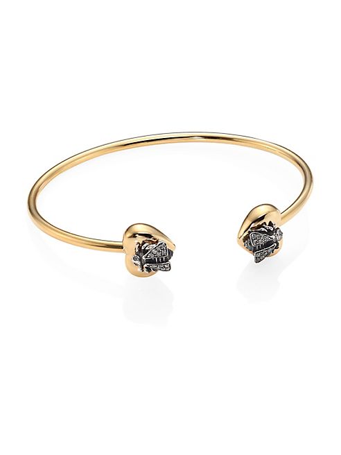 Gucci - Le Marché des Merveilles Grey Diamond & 18K Yellow Gold Bangle Bracelet