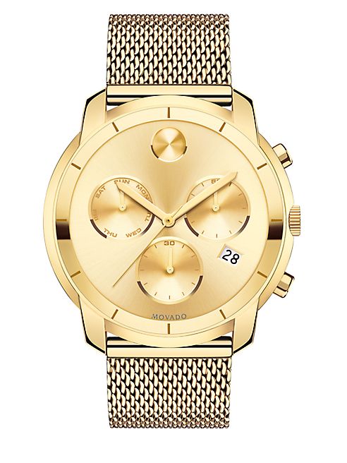 Movado - Bold Yellow Gold Ion-Plated Stainless Steel Chronograph Bracelet Watch