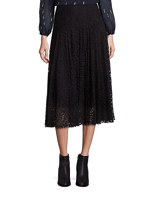 Rebecca Taylor - Pleated Lace Midi Skirt