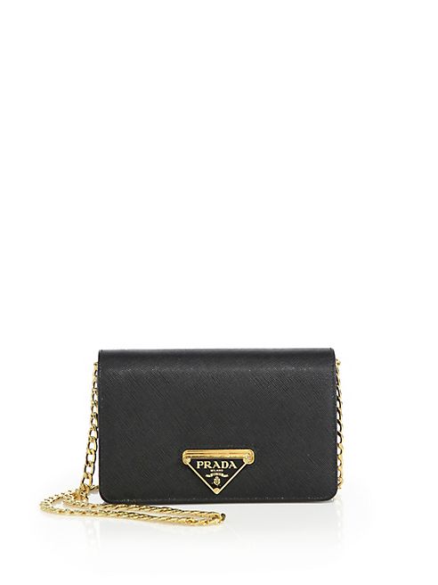 Prada - Luxe Saffiano Leather Chain Wallet