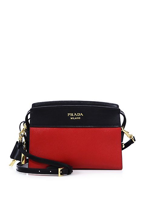 Prada - Mini Esplanade Leather Crossbody Bag