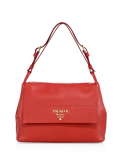 Prada - Daino Leather Flap Shoulder Bag