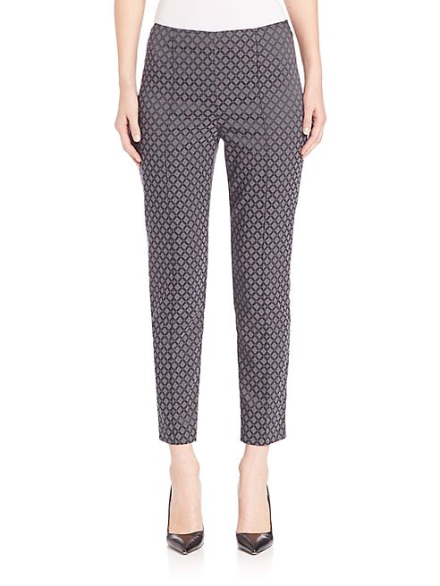 St. John - Stretch Diamond Jacquard Capri Pants