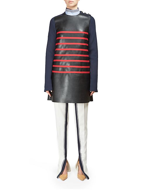 Cédric Charlier - Long Sleeve Striped Short Dress