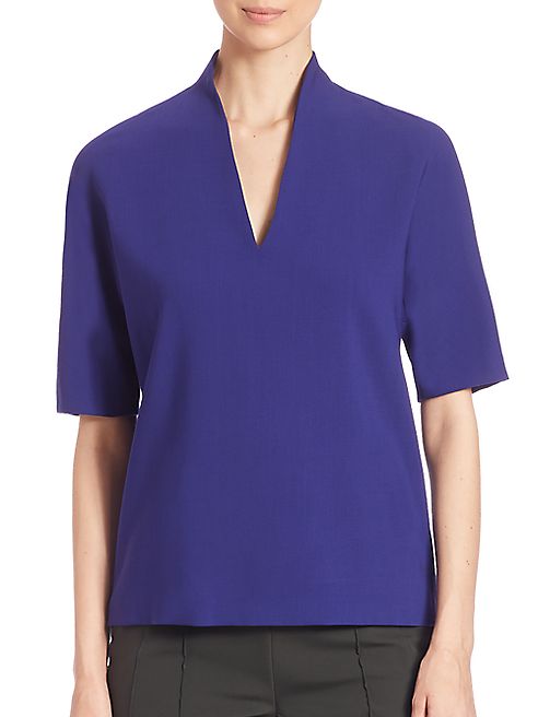 Escada - Solid V-Neck Top