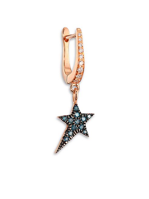 Diane Kordas - Diamond & 18K Rose Gold Star Earring Charm