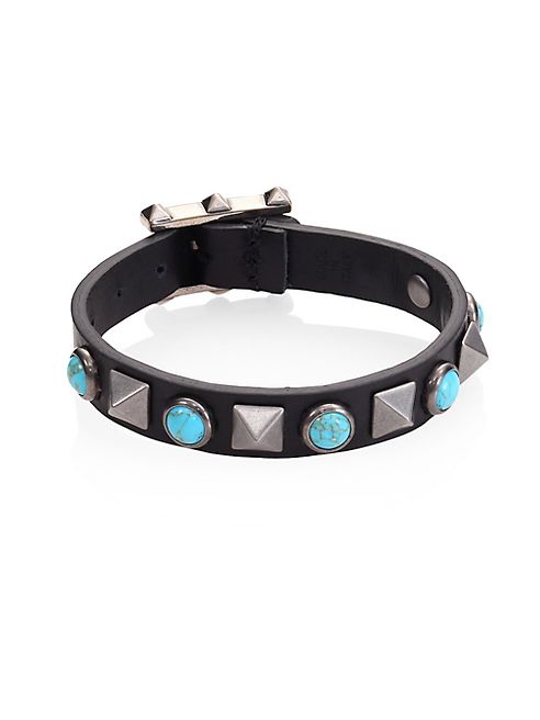 Valentino - Rolling Rockstud Leather Bracelet