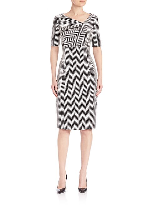 Escada - Printed Two-Tone Dress