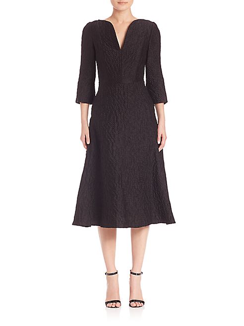 Escada - Textured Flared Midi Dress