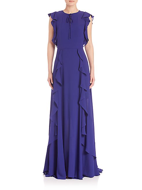 Escada - Ruffle Pleated Gown