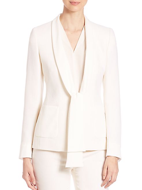 Escada - Long Sleeve Self-Tie Blouse