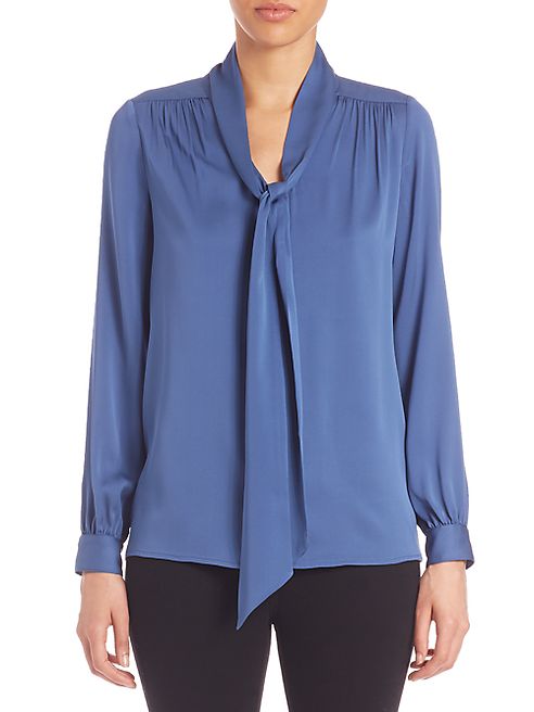 MILLY - Full Sleeve Silk-Blend Blouse