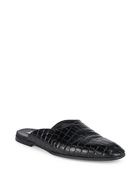 Stella McCartney - Croc-Embossed Leather Flat Mules