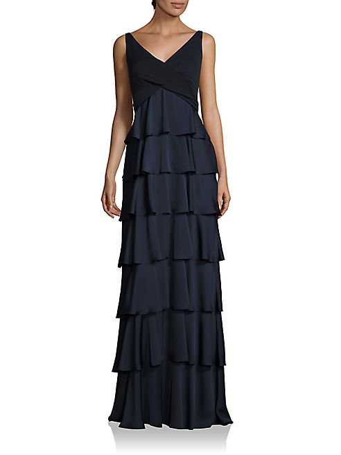 Aidan Mattox - Multi-Tiered Ruffle Gown