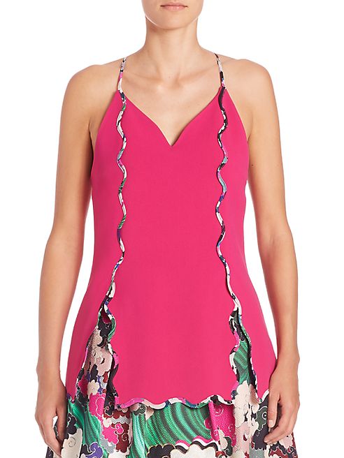 Mary Katrantzou - Scalloped Trimmed Racerback Camisole