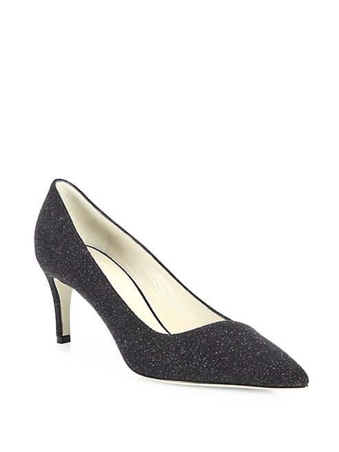 Giorgio Armani - Shimmer Suede Asymmetrical Point Toe Pumps