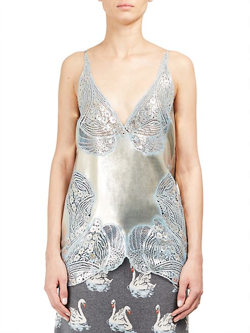 Stella McCartney - Lace Inset Foil Front Blouse