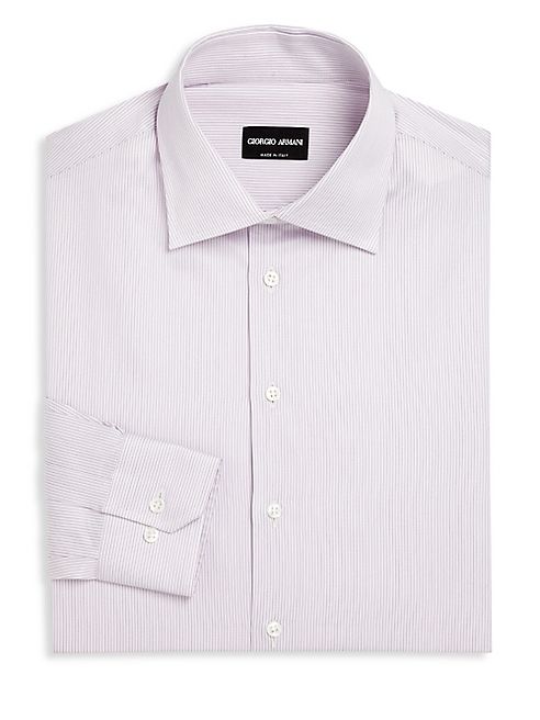 Giorgio Armani - Striped Regular-Fit Cotton Dress Shirt