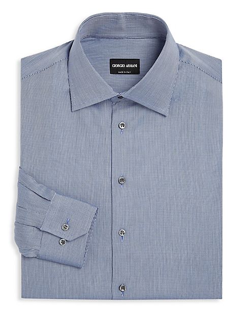 Giorgio Armani - Pin Checked Regular-Fit Dress Shirt