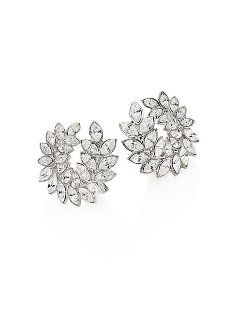 Kenneth Jay Lane - Crystal Leaf Clip-On Earrings