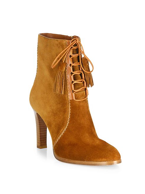 Michael Kors Collection - Odile Suede Lace-Up Booties