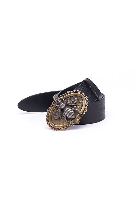 Dolce & Gabbana - Bee Buckle Calf Leather Belt