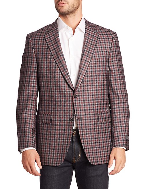 Saks Fifth Avenue Collection - Samuelsohn Classic-Fit Plaid Wool & Cashmere Sportcoat