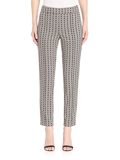 St. John - Stretch Metallic Geo Jacquard Pants