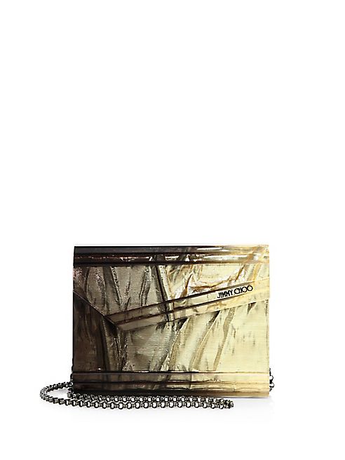 Jimmy Choo - Candy Degrade Crinkled Lamé Fabric Acrylic Clutch