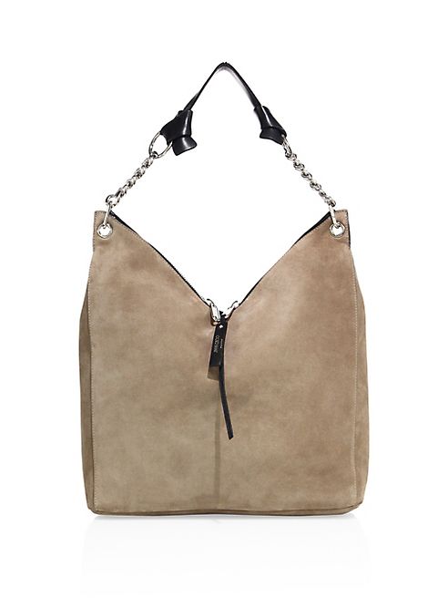 Jimmy Choo - Large Raven Suede Chain Shoulder Bag