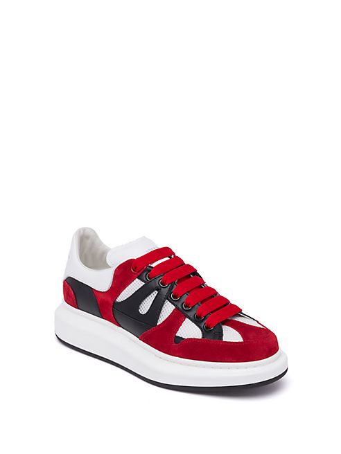 Alexander McQueen - Contrast Paneled   Leather & Mesh Sneakers