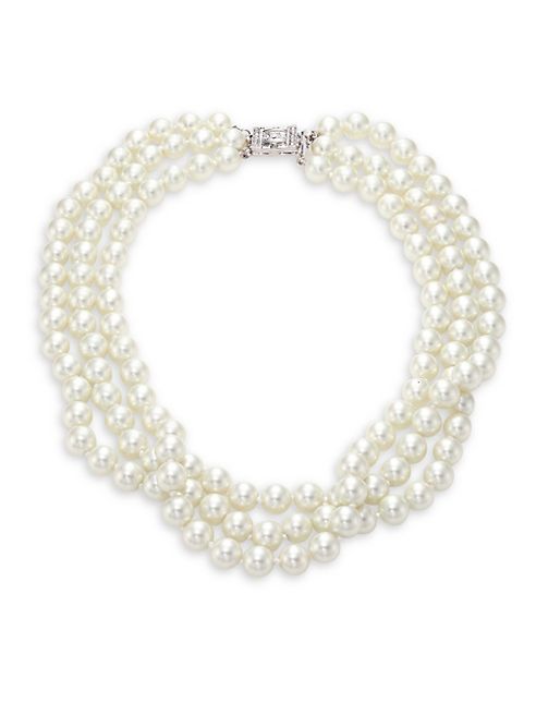 Kenneth Jay Lane - Three Strand Faux-Pearl Necklace