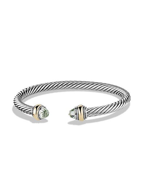 David Yurman - Cable Classic Bracelet with Prasiolite and Gold