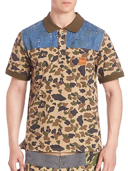 PRPS - Camo Paint Splattered Denim Polo