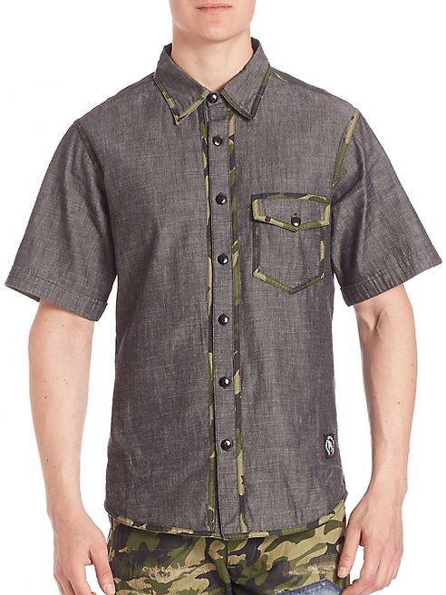 PRPS - Came Trimmed Woven Denim Shirt